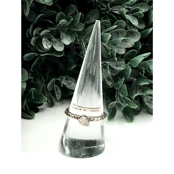 Vintage Silpada Sterling Silver 925 Teardrop Cubic Zerconia Ring With Intricate - Picture 3 of 7